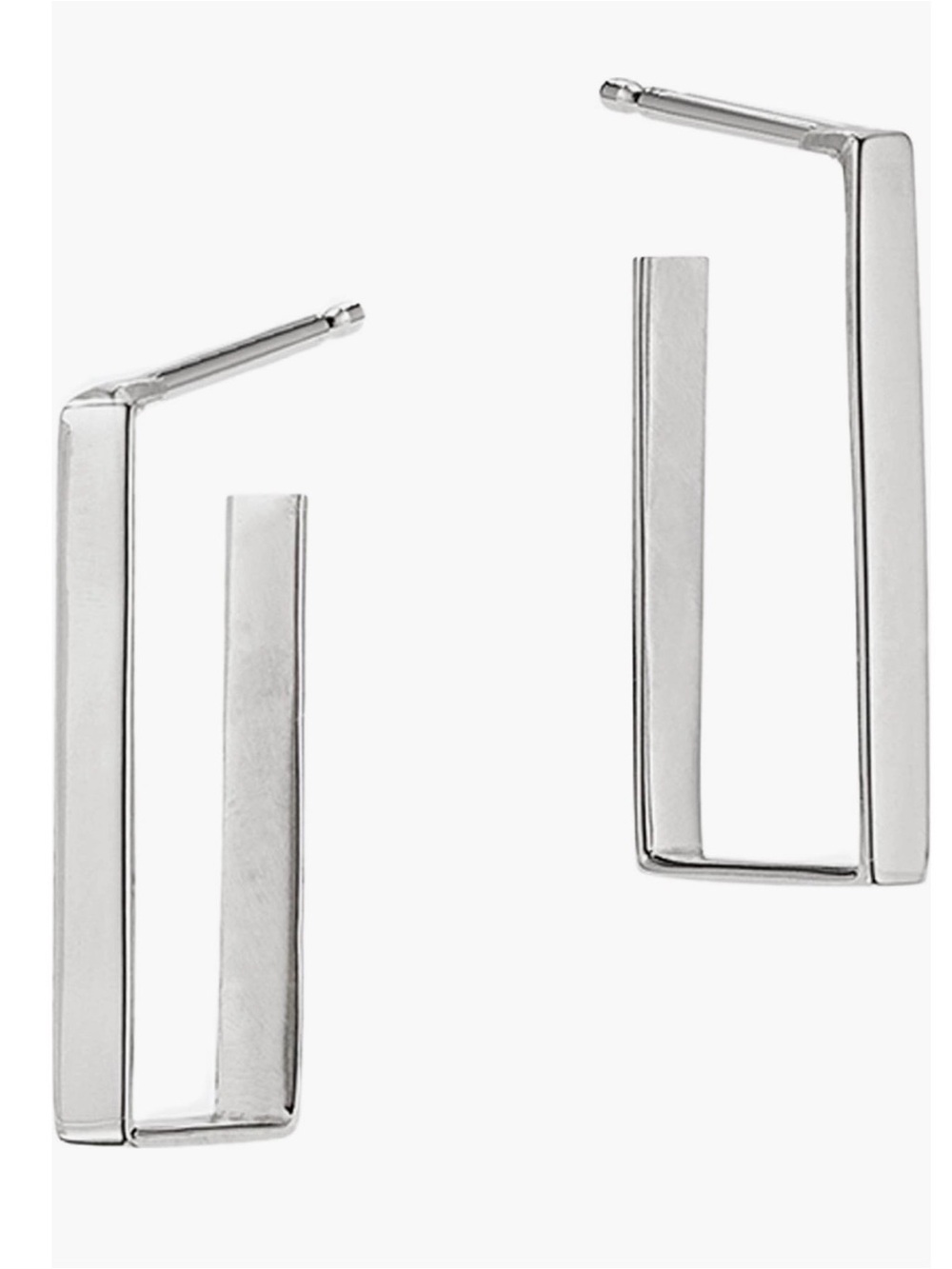 LANA Hoop Earrings Small Flat Rectangle